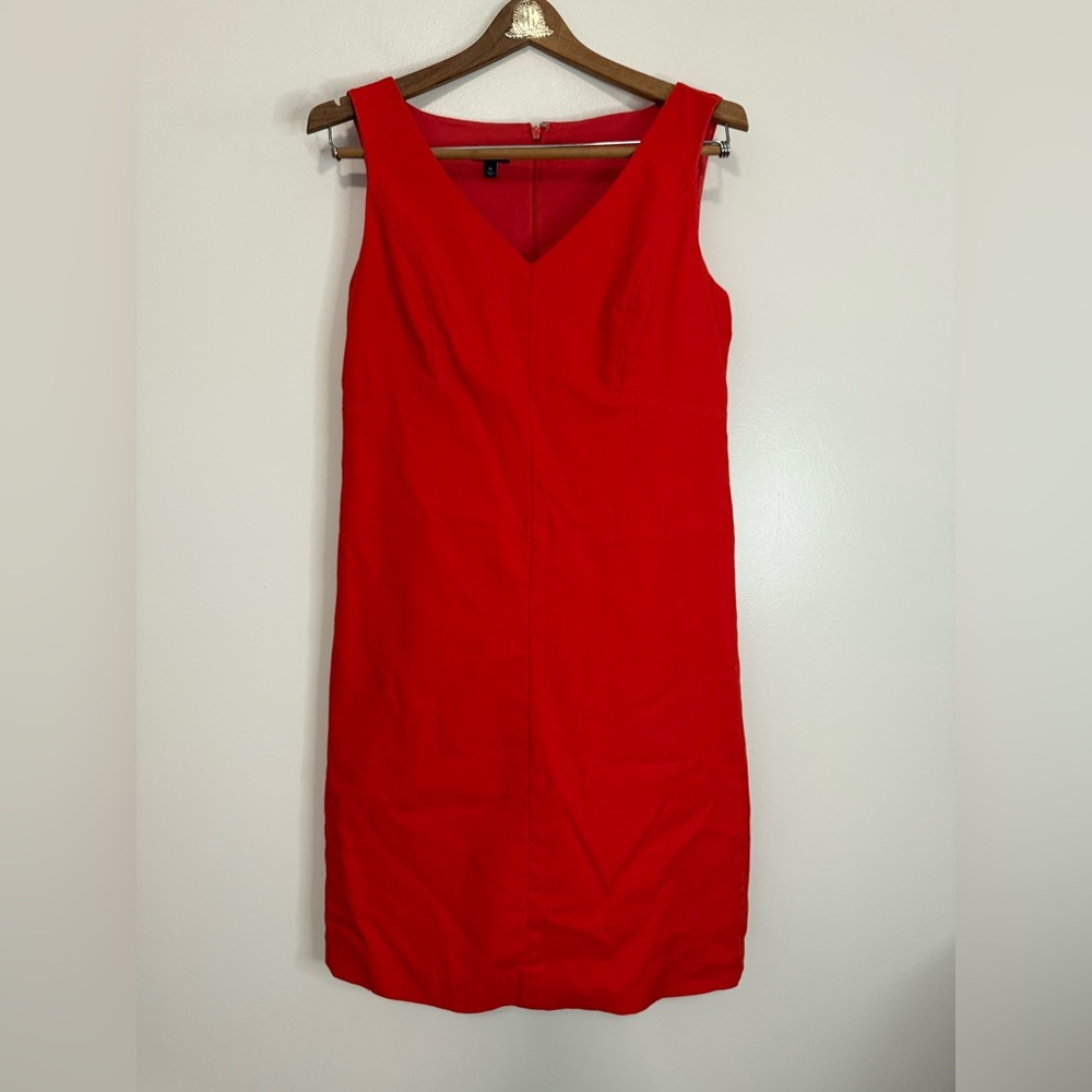 Talbots Vibrant Red/Orange Midi sleeveless Dress in size 8P - Picture 1 of 14
